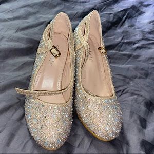 Cute girls gold heels